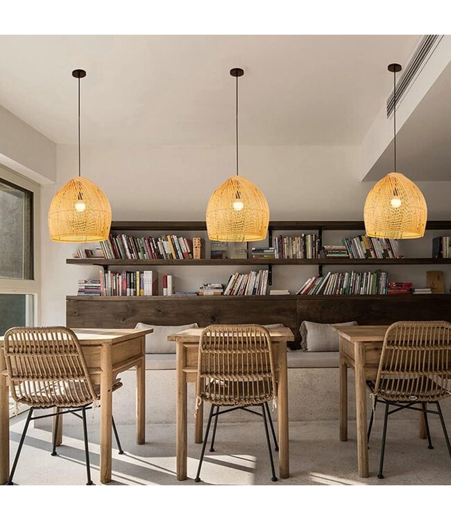 Bamboo Lampshade Pendant Light Handmade - Gianna D50xH45cm