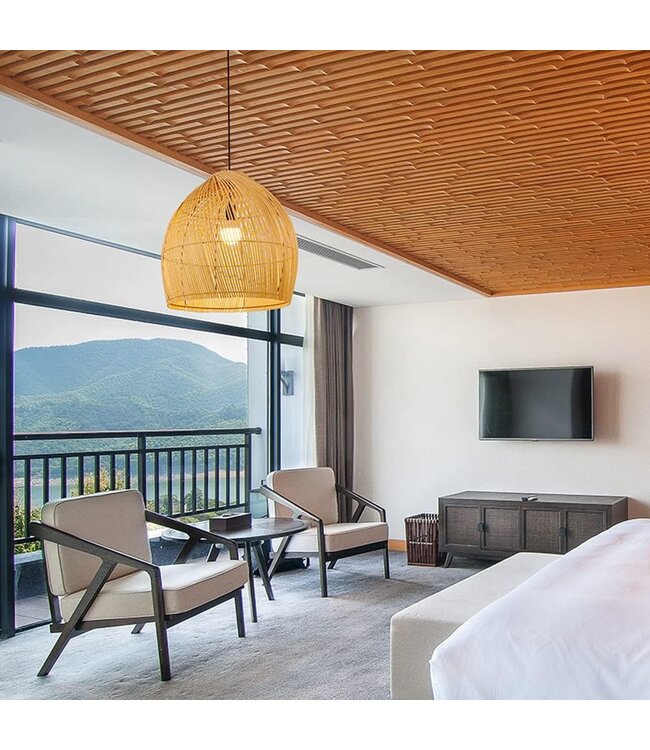 Bamboo Lampshade Pendant Light Handmade - Gianna D50xH45cm