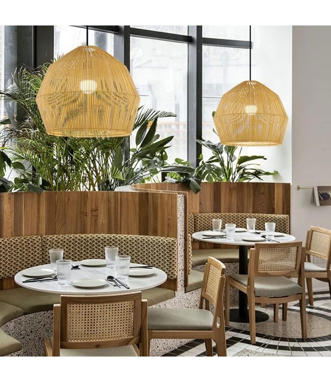 Bamboo Lampshade Pendant Light Handmade - Heidi D51xH41cm