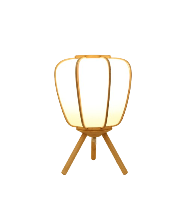 Lámpara de Mesa de Bambú Hecha a Mano - Mila D21.5xAl35cm