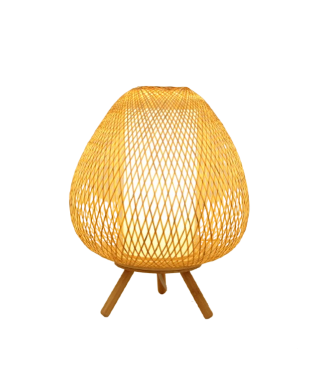 Bamboo Webbing Table Lamp Natural Handmade - Colette D30xH38cm