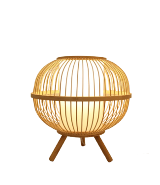 Fine Asianliving Bambus Tischlampe Natürlich Handgefertigt - Celeste D30xH30.5cm