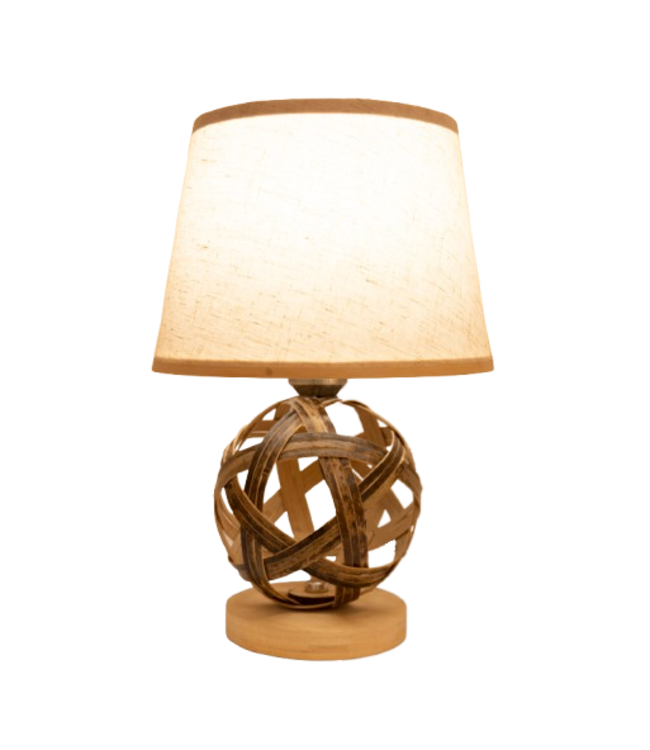 Lampe de Table en Bambou Braun Fait Main - Leila D24xH36cm