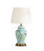 Lámpara de Mesa de Porcelana Azul Magnolia Hecho a Mano - Aeliana D30xAl48cm