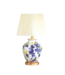 Lampe de Table en Porcelaine Blanc Abstrait Fleurs Fait Main - Aerin D30xH48cm
