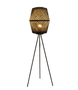 Fine Asianliving Bamboe Lamp Staand Zwart Handgemaakt - Marley D40xH165cm