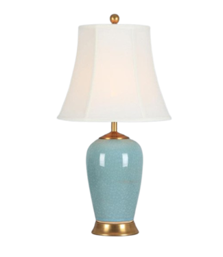 Fine Asianliving Oriental Table Lamp Porcelain Glassy Light Blue W41xD41xH69cm