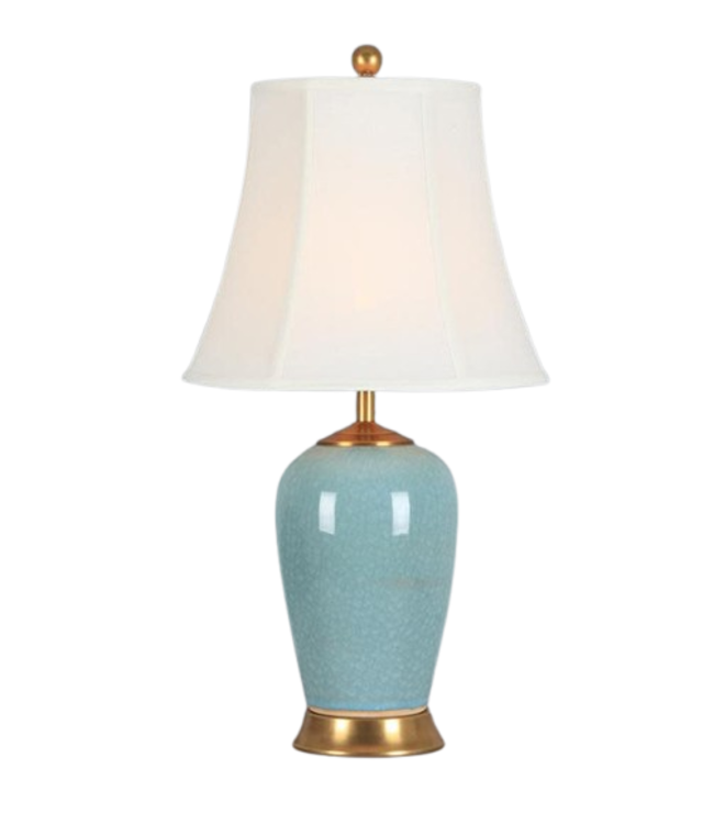 Oriental Table Lamp Porcelain Glassy Light Blue W41xD41xH69cm
