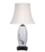 Lampe de Table Chinoise Porcelaine Branches de Fleurs Blanches D40xH72cm