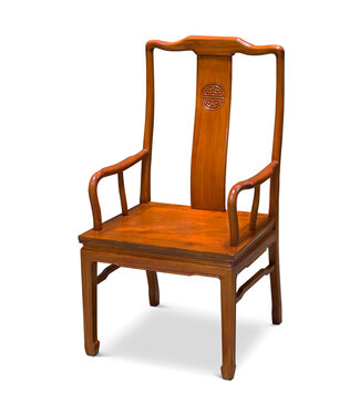 Fine Asianliving Chinese Arm Stoel Rosewood Longevity Symbool