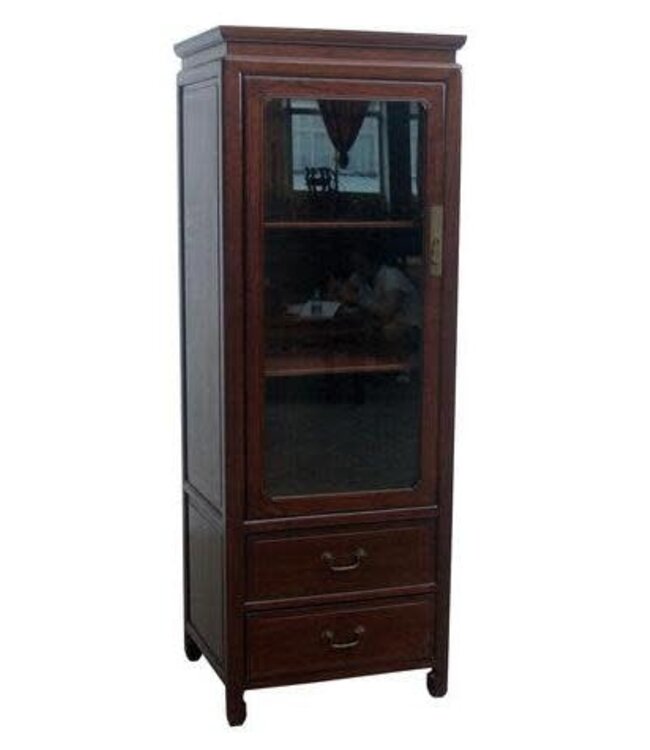 Bibliothèque Chinoise avec Porte en Verre Yuwood L57xP48xH161cm
