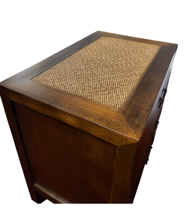 Table de Chevet Chinoise Bambou Marron L60xP40xH60cm