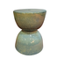Ceramic Garden Stool Green Handmade - Myrina D33xH46cm
