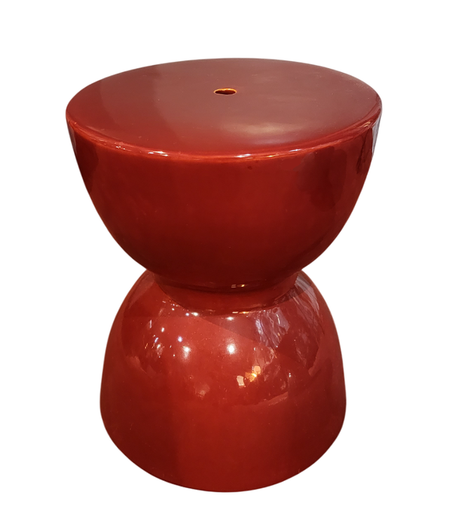 Sgabello in Ceramica Rosso Fatto a Mano - Vesta D33xA46cm