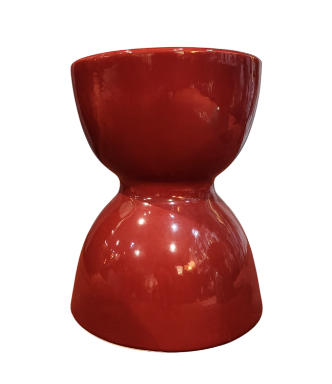 Sgabello in Ceramica Rosso Fatto a Mano - Vesta D33xA46cm