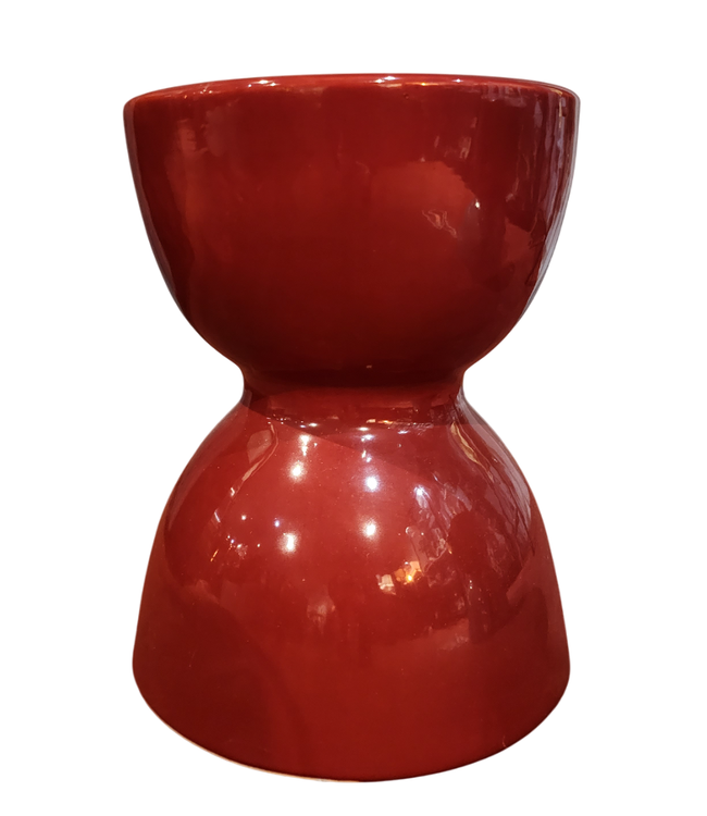 Ceramic Garden Stool Red Handmade - Vesta D33xH46cm