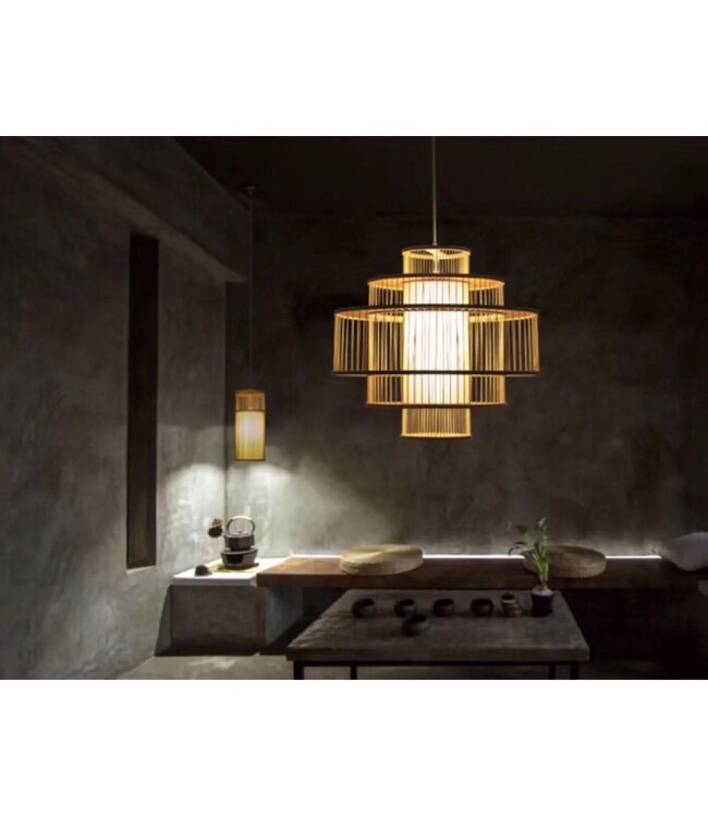 Bamboo Lampshade Pendant Light Handmade - Lena D50xH50cm