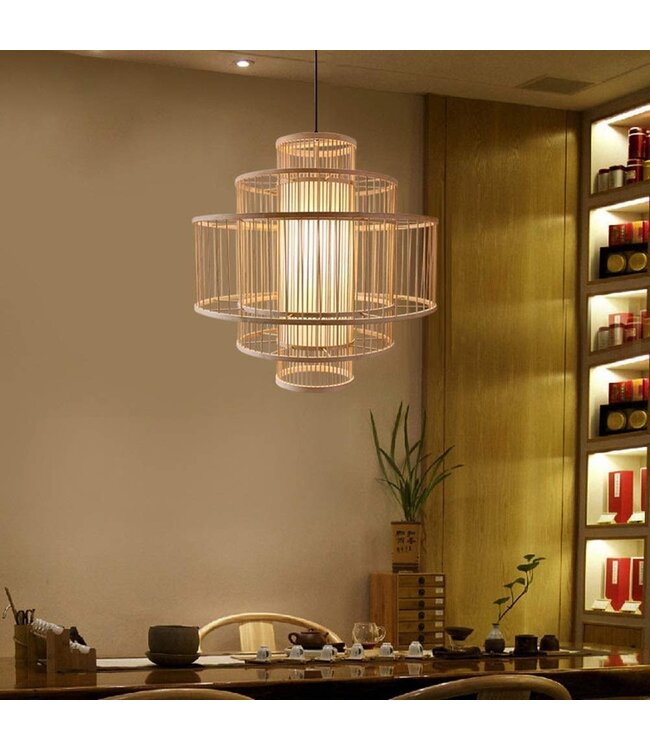 Bamboo Lampshade Pendant Light Handmade - Lena D50xH50cm