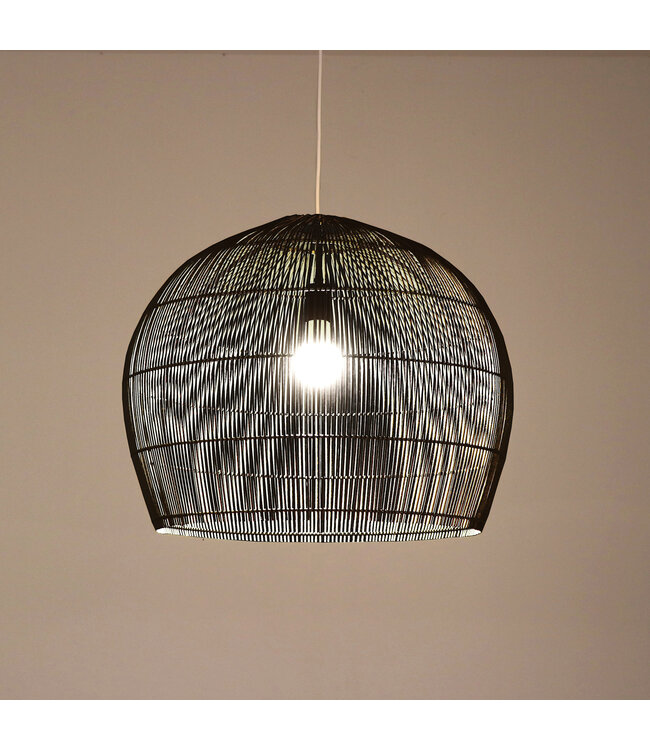 Lampada a Sospensione in Bambù Nera Fatta a Mano - Felipe D62.5xH51cm