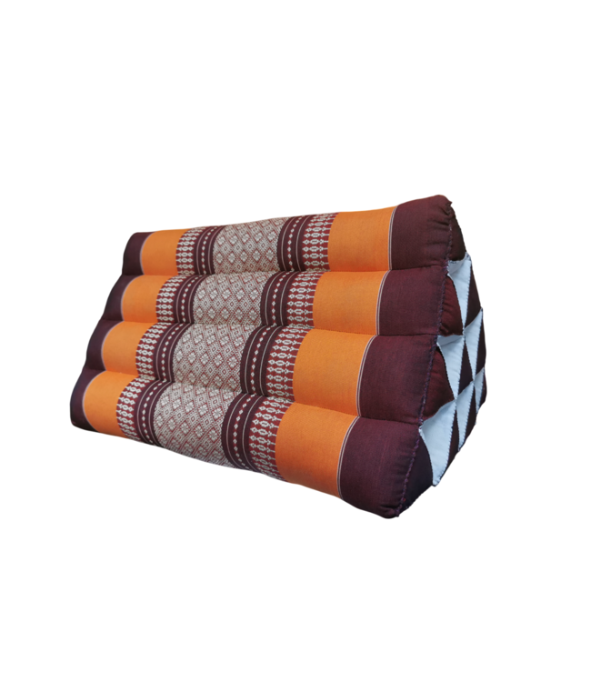 Thai Triangle Cushion Reading Pillow Backrest TV Meditation Cushion 50x30cm Burgundy Orange
