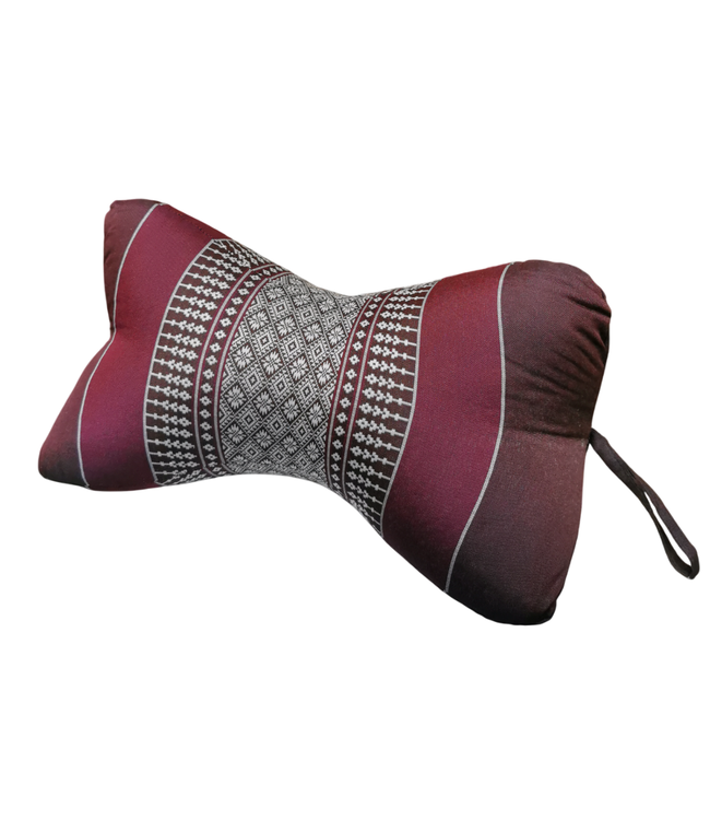 Coussin de cou Méditation Thai 18x32cm Taupe Mauve