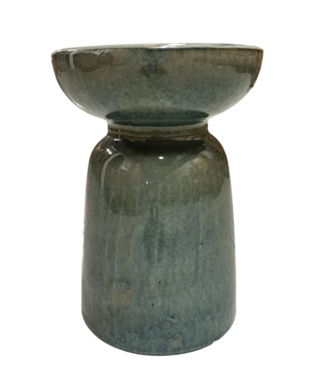 Keramische Kruk Groen Blauw Handgemaakt - Gaia D33xH46cm