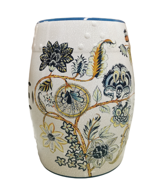 Fine Asianliving Tabouret Céramique Botanique Vintage Fait Main - Noud D30xH45cm