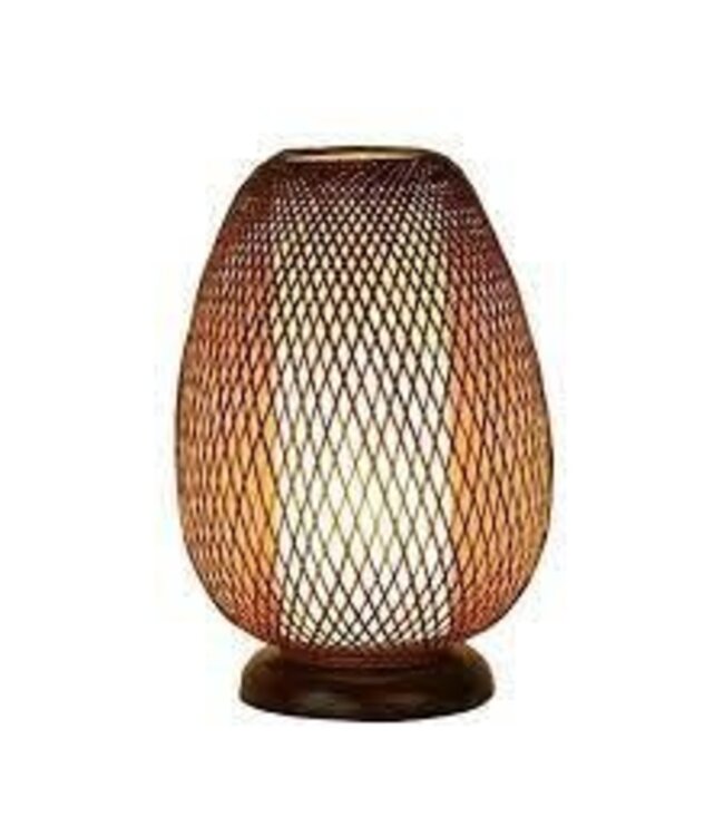 Japanese Bamboo Webbing Table Lamp - Seiji D21xH26cm