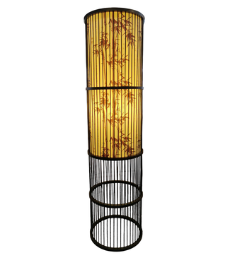 Fine Asianliving Lampada da Terra in Bambù Nero Fatta a Mano - Sylvan D28xH100cm