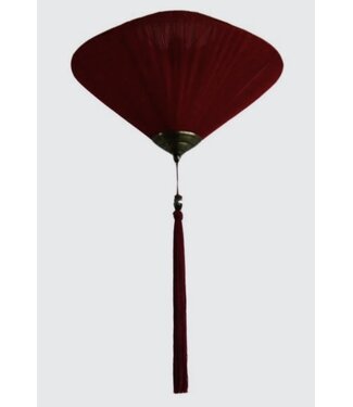 Fine Asianliving Chinese Lamp Burgundy Red Silk D50xH30cm