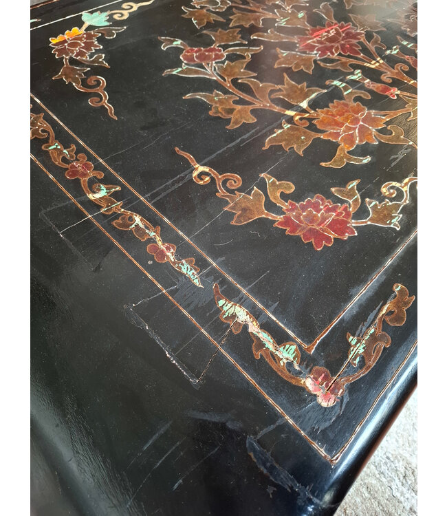 OUTLET Chinese Salontafel Handgeschilderd Zwart ZELF AFHALEN