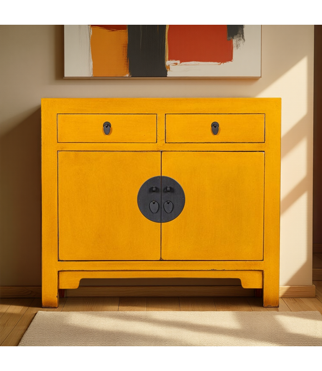 Chinese Cabinet Marigold Yellow - Orientique Collection W90xD40xH80cm