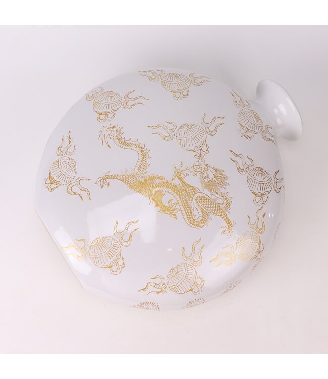 Chinese Vaas Porselein Wit Draak Handgeschilderd B32xD12xH34cm