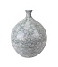 Vase Chinois Porcelaine Vert Fleurs Peint à la Main D36xH44cm