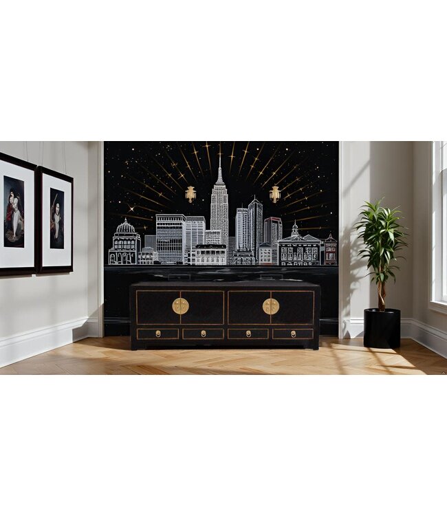 Mueble TV Chino Ónix Negro - Orientique Colección An130xP40xAl45cm