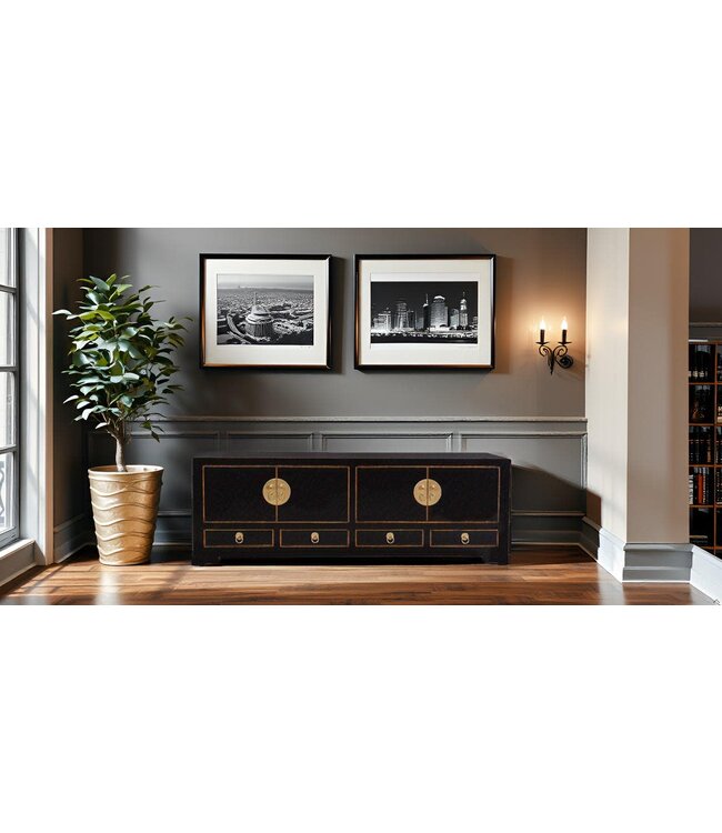 Mueble TV Chino Ónix Negro - Orientique Colección An130xP40xAl45cm