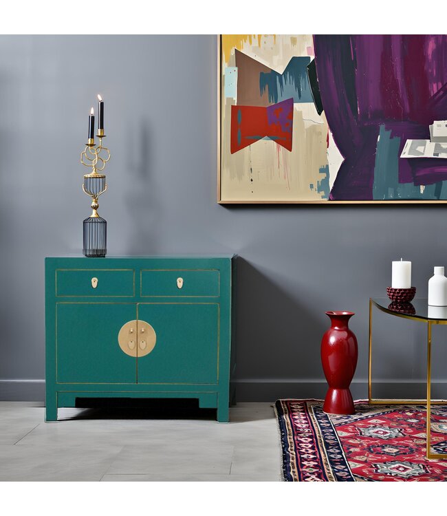Chinesischer Schrank Blaugrün - Orientique Kollektion B90xT40xH80cm
