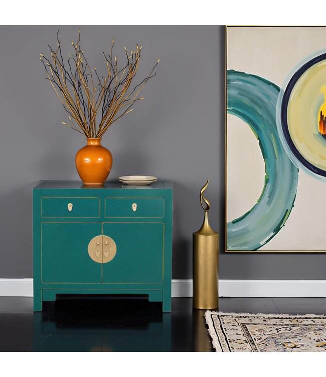 Chinese Kast Teal - Orientique Collectie B90xD40xH80cm