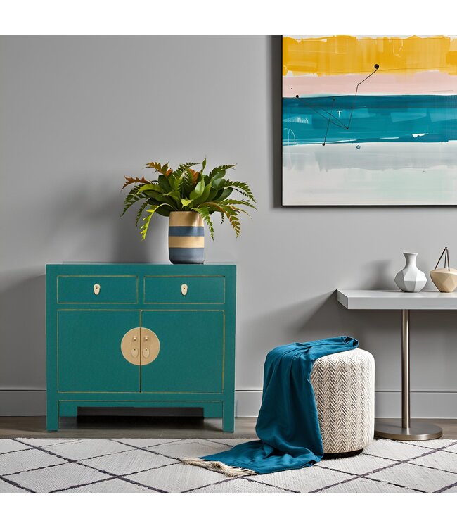 Chinese Kast Teal - Orientique Collectie B90xD40xH80cm