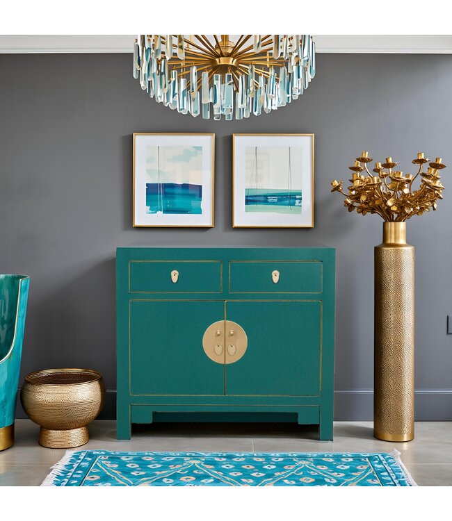 Chinese Cabinet Teal - Orientique Collection W90xD40xH80cm