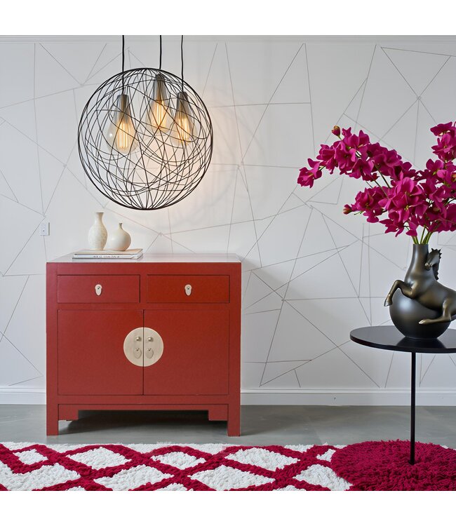 Armadio Cinese Rosso Rubino - Orientique Collezione L90xP40xA80cm