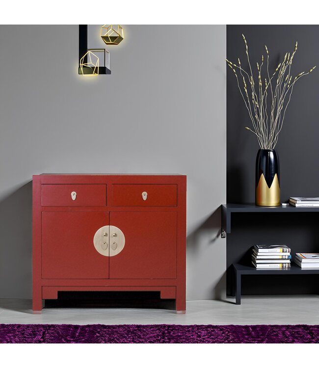 Armario Chino Rojo Rubí - Orientique Colección W90xP40xA80cm