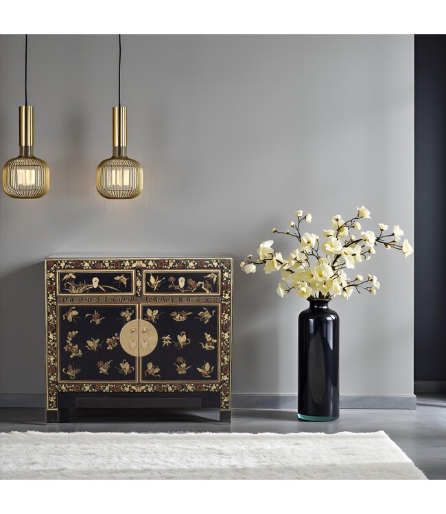 Chinese Cabinet Black Butterflies Hand-Painted - Orientique Collection W90xD40xH80cm