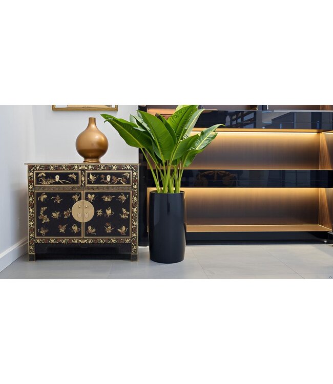 Chinese Cabinet Black Butterflies Hand-Painted - Orientique Collection W90xD40xH80cm