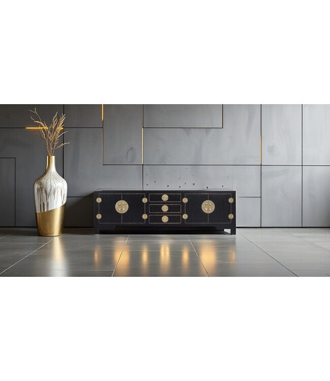 Mueble TV Chino Ónix Negro - Orientique Colección An175xP47xAl54cm