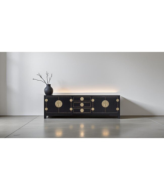 Chinese TV Kast Onyx Zwart - Orientique Collectie B175xD47xH54cm