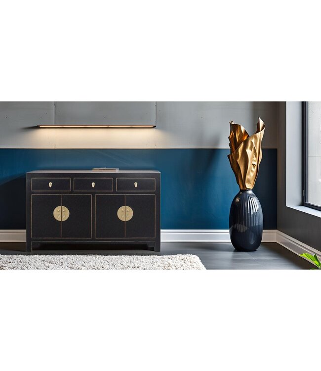 Chinese Sideboard Onyx Black - Orientique Collection W140xD35xH85cm