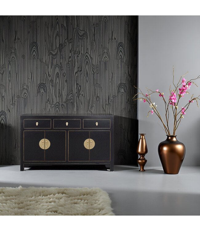 Credenza Cinese Onice Nero - Orientique Collezione L140xP35xA85cm