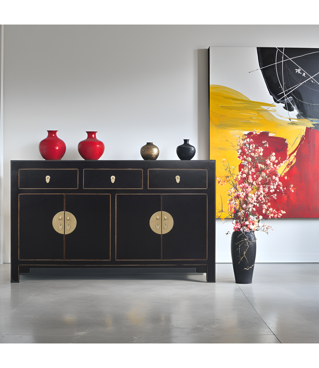 Buffet Chinois Onyx Noir - Orientique Collection L140xP35xH85cm