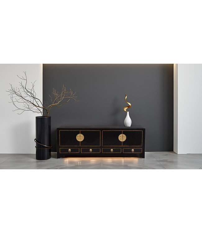 Mueble TV Chino Ónix Negro - Orientique Colección An130xP40xAl45cm